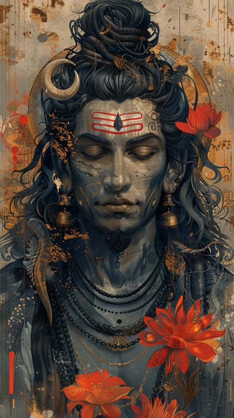 Mahadev Shiva Lord Hara Hindu Aesthetic Artwork Design (226)