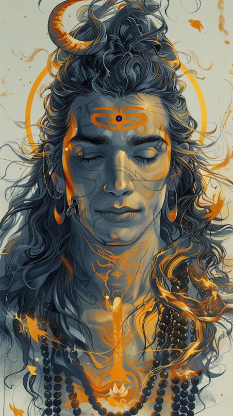 Mahadev Shiva Lord Hara Hindu Aesthetic Artwork Design (293)