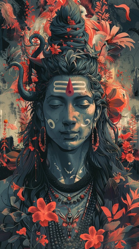 Mahadev Shiva Lord Hara Hindu Aesthetic Artwork Design (319)