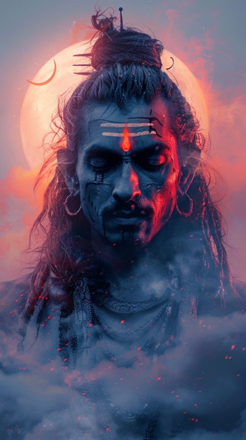 Mahadev Shiva Lord Hara Hindu Aesthetic Artwork Design (382)