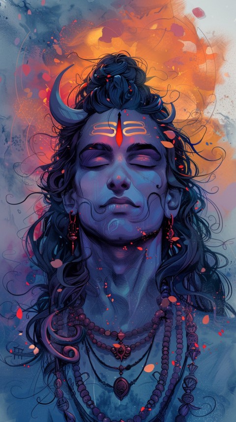 Mahadev Shiva Lord Hara Hindu Aesthetic Artwork Design (378)