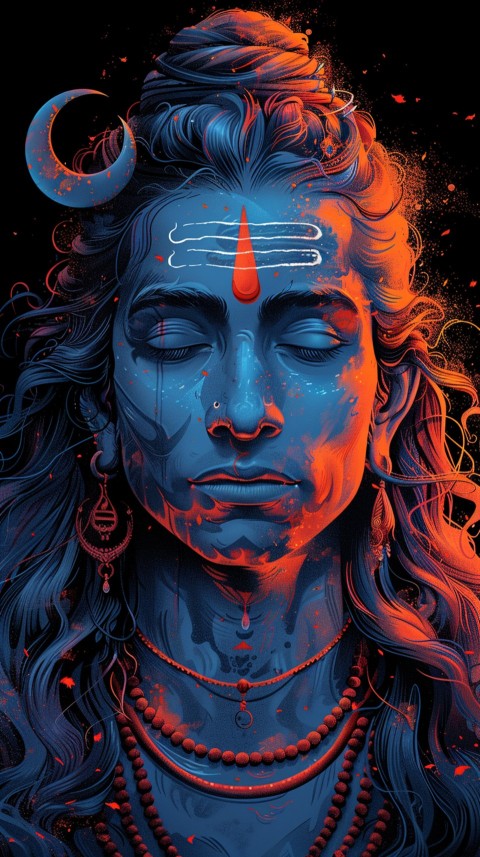 Mahadev Shiva Lord Hara Hindu Aesthetic Artwork Design (362)