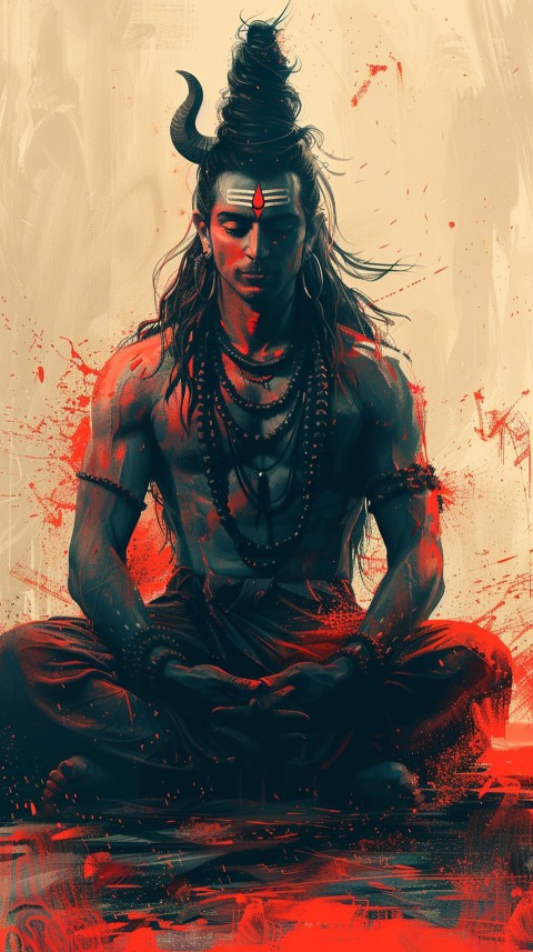 Mahadev Shiva Lord Hara Hindu Aesthetic Artwork Design (414)