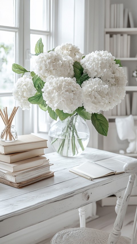 Front Shot of a Desk with Stacked Books – Feminine Blogger Aesthetic (251)