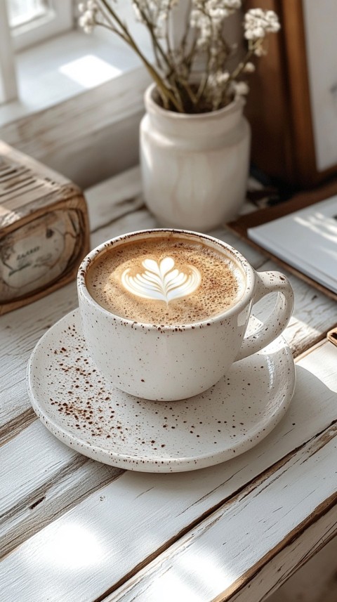 Top Shot of a White Table with a Laptop, Notebook, and Coffee – Cozy Feminine Blogger Aesthetic (11)