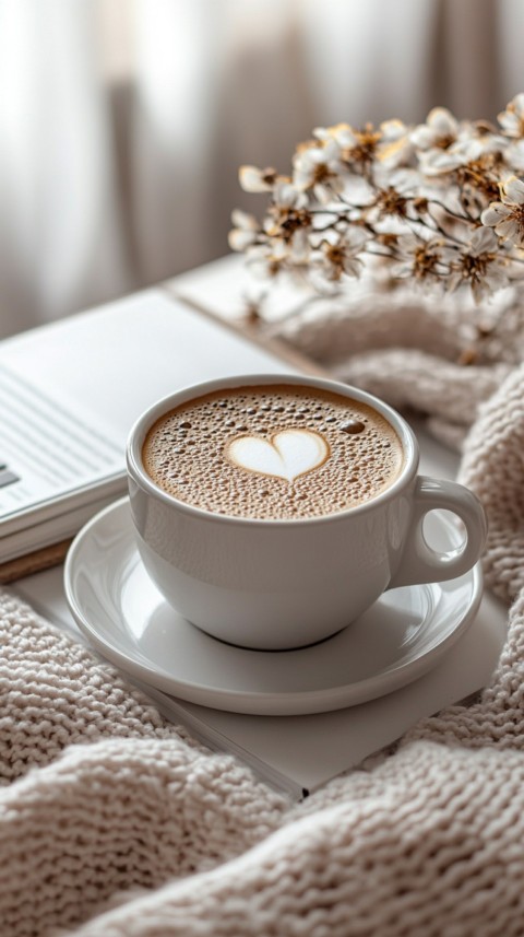 Top Shot of a White Table with a Laptop, Notebook, and Coffee – Cozy Feminine Blogger Aesthetic (66)