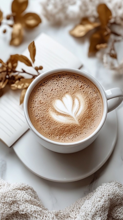 Top Shot of a White Table with a Laptop, Notebook, and Coffee – Cozy Feminine Blogger Aesthetic (39)