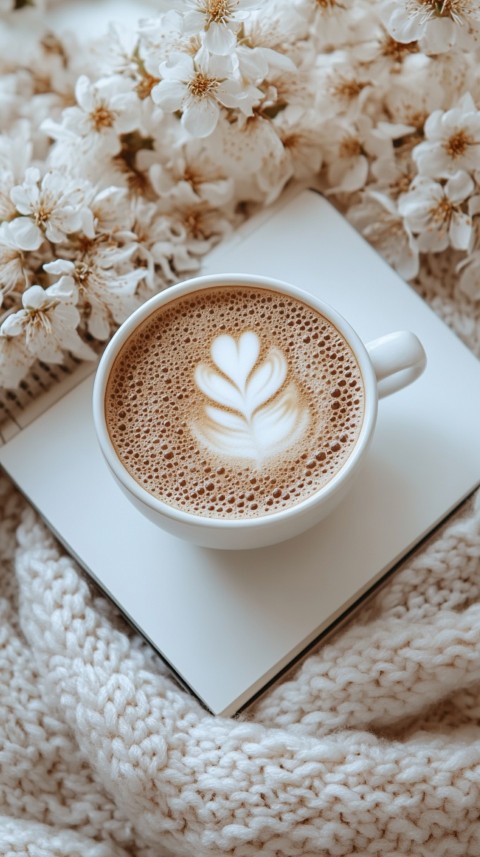 Top Shot of a White Table with a Laptop, Notebook, and Coffee – Cozy Feminine Blogger Aesthetic (78)