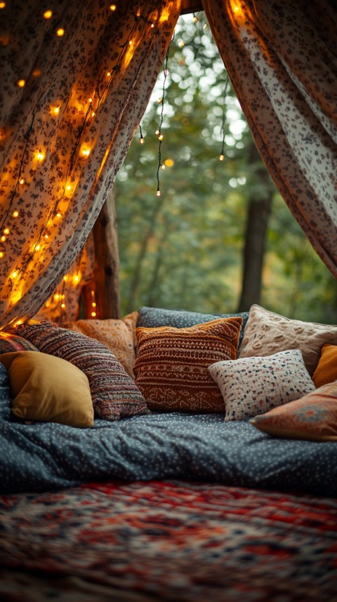 Inside a Cozy Blanket Fort with Cushions and Fairy Lights  Soft Aesthetic (14)