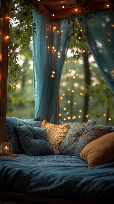 Inside a Cozy Blanket Fort with Cushions and Fairy Lights  Soft Aesthetic (45)