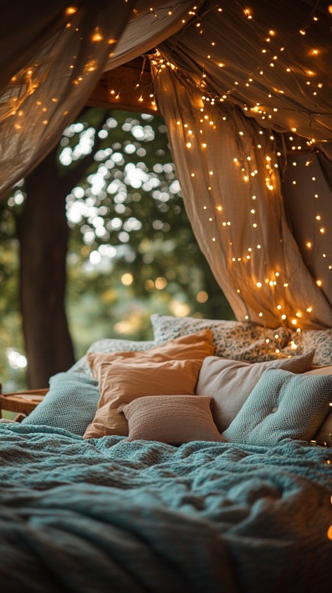 Inside a Cozy Blanket Fort with Cushions and Fairy Lights  Soft Aesthetic (44)