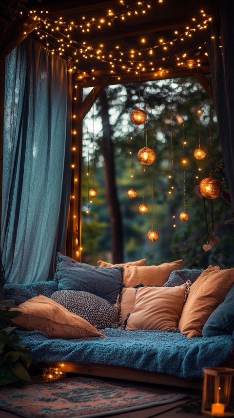 Inside a Cozy Blanket Fort with Cushions and Fairy Lights  Soft Aesthetic (33)