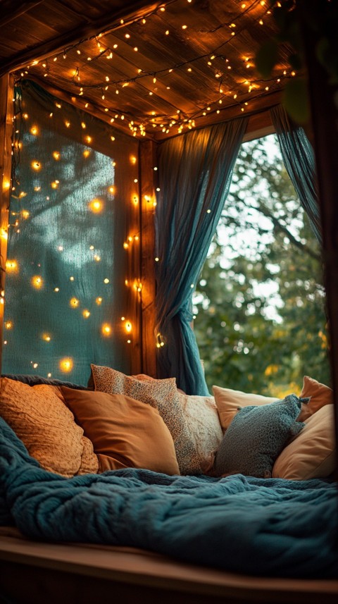 Inside a Cozy Blanket Fort with Cushions and Fairy Lights  Soft Aesthetic (27)