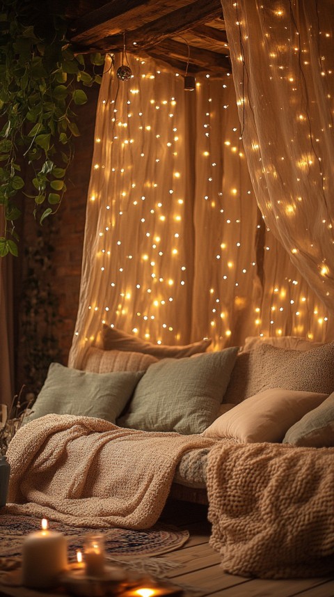 Inside a Cozy Blanket Fort with Cushions and Fairy Lights  Soft Aesthetic (49)