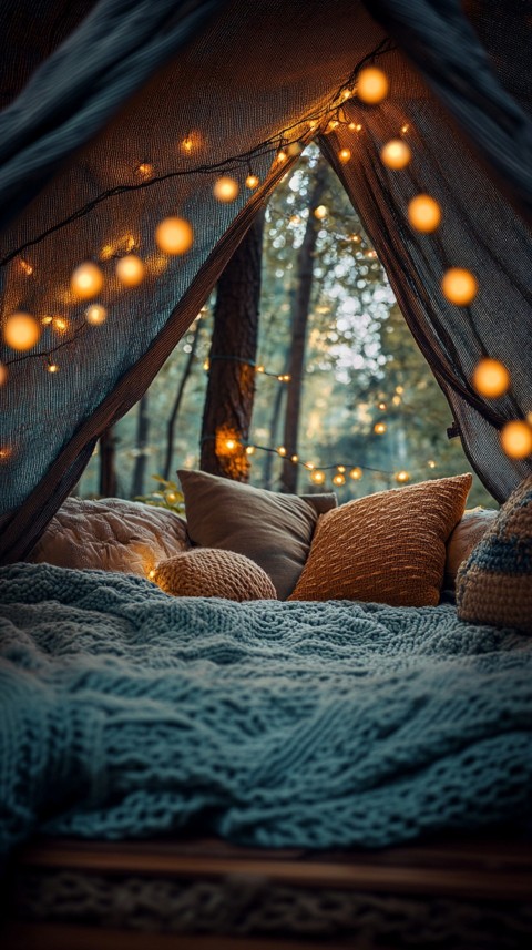 Inside a Cozy Blanket Fort with Cushions and Fairy Lights  Soft Aesthetic (31)