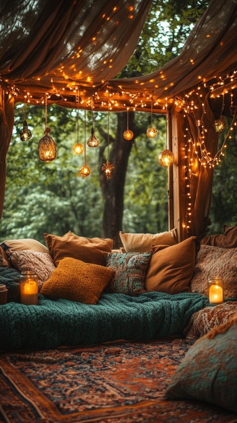 Inside a Cozy Blanket Fort with Cushions and Fairy Lights  Soft Aesthetic (37)