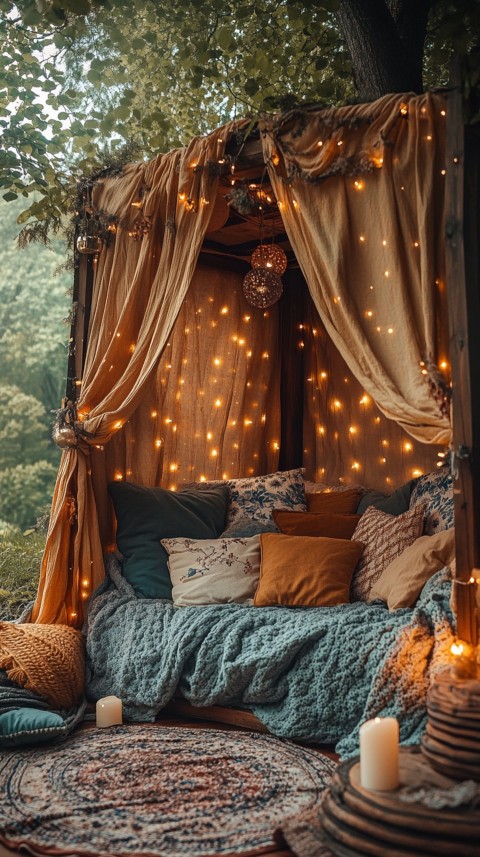 Inside a Cozy Blanket Fort with Cushions and Fairy Lights  Soft Aesthetic (41)