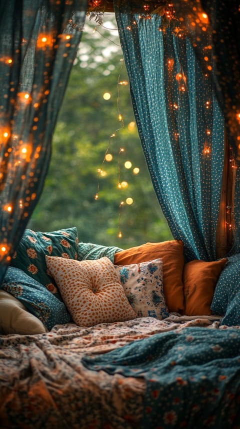 Inside a Cozy Blanket Fort with Cushions and Fairy Lights  Soft Aesthetic (55)