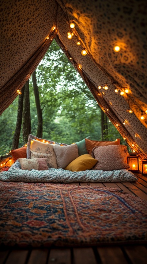 Inside a Cozy Blanket Fort with Cushions and Fairy Lights  Soft Aesthetic (53)