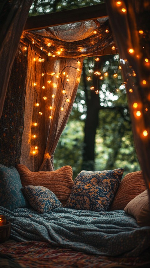 Inside a Cozy Blanket Fort with Cushions and Fairy Lights  Soft Aesthetic (90)