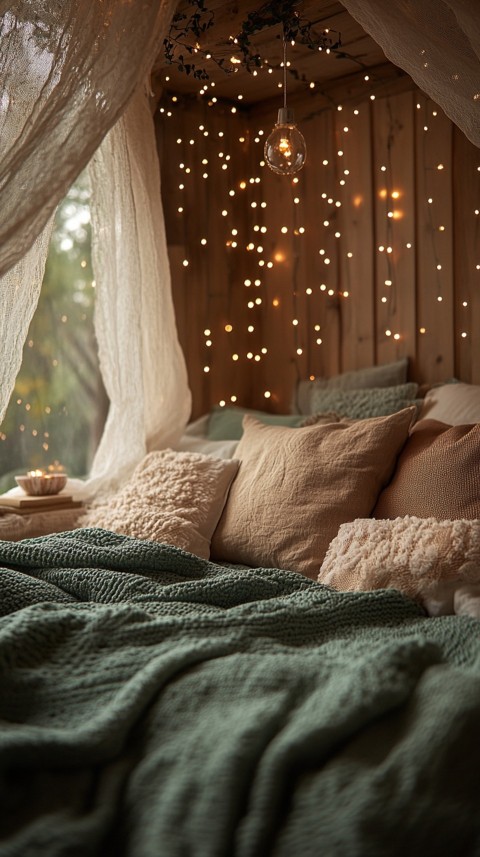 Inside a Cozy Blanket Fort with Cushions and Fairy Lights  Soft Aesthetic (86)