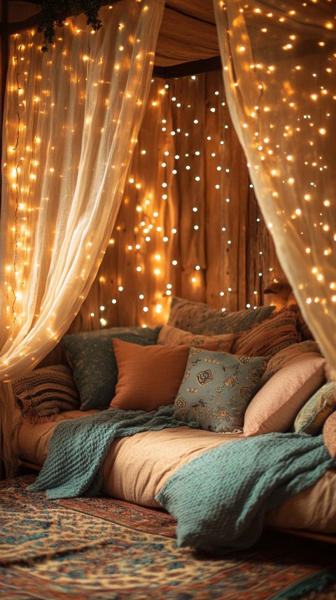 Inside a Cozy Blanket Fort with Cushions and Fairy Lights  Soft Aesthetic (100)