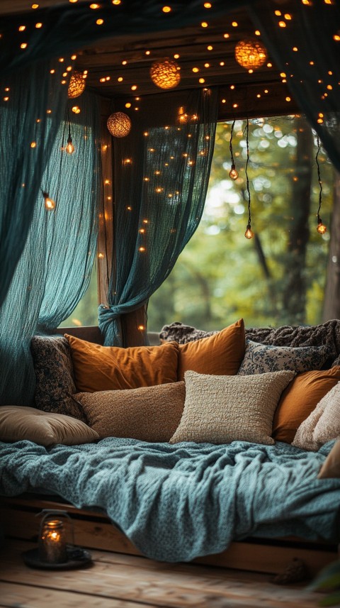 Inside a Cozy Blanket Fort with Cushions and Fairy Lights  Soft Aesthetic (85)