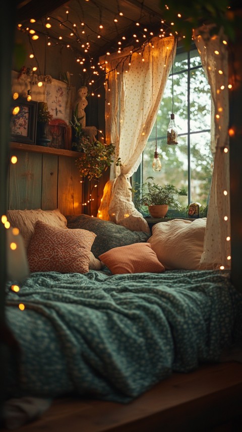 Inside a Cozy Blanket Fort with Cushions and Fairy Lights  Soft Aesthetic (102)