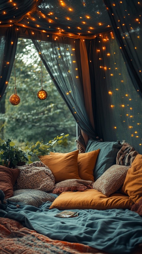 Inside a Cozy Blanket Fort with Cushions and Fairy Lights  Soft Aesthetic (116)