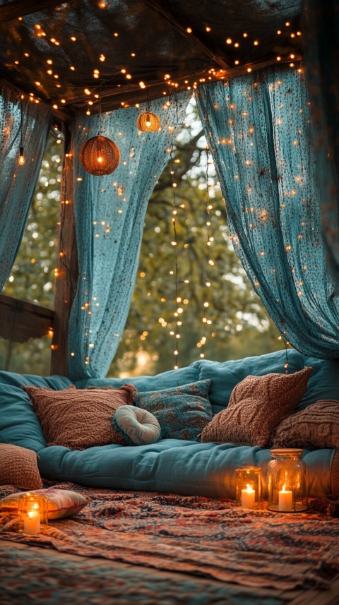 Inside a Cozy Blanket Fort with Cushions and Fairy Lights  Soft Aesthetic (101)