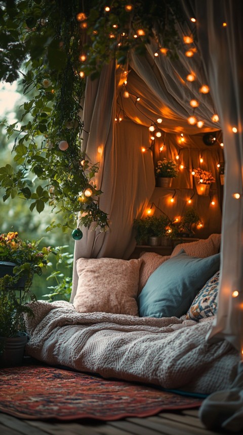 Inside a Cozy Blanket Fort with Cushions and Fairy Lights  Soft Aesthetic (126)