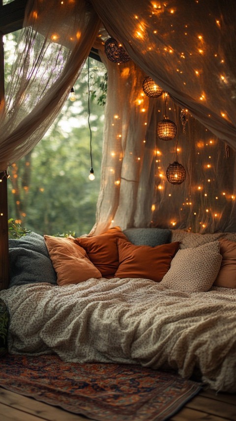 Inside a Cozy Blanket Fort with Cushions and Fairy Lights  Soft Aesthetic (129)