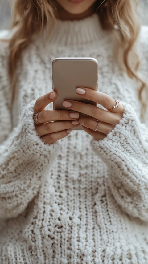 Woman's Hands Typing on a Mobile Phone – Feminine Blogger Aesthetic (19)