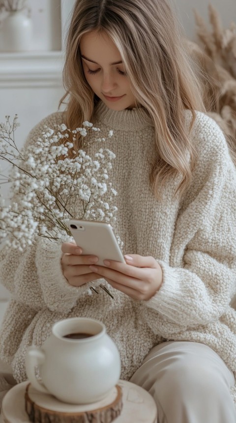 Woman's Hands Typing on a Mobile Phone – Feminine Blogger Aesthetic (12)