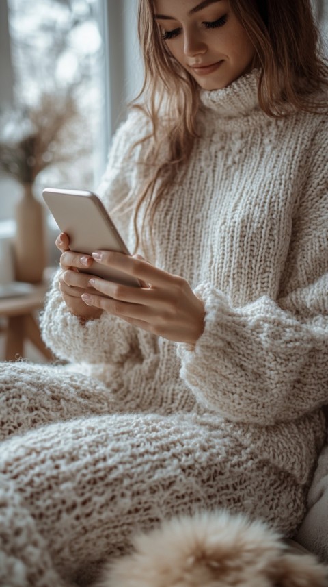 Woman's Hands Typing on a Mobile Phone – Feminine Blogger Aesthetic (30)