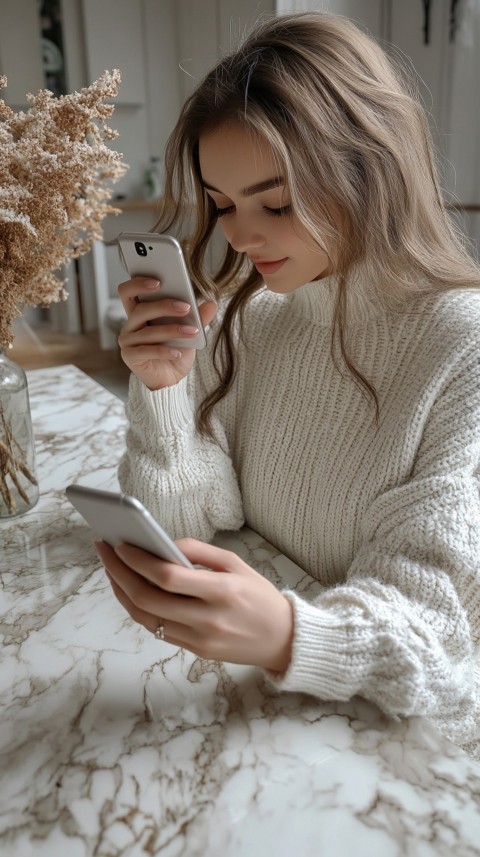 Woman's Hands Typing on a Mobile Phone – Feminine Blogger Aesthetic (22)