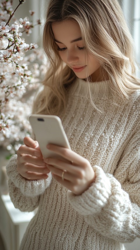 Woman's Hands Typing on a Mobile Phone – Feminine Blogger Aesthetic (11)