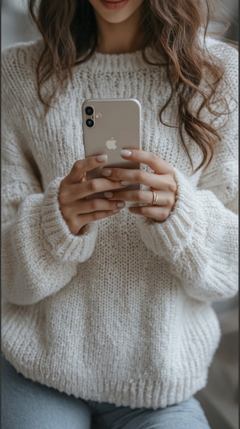 Woman's Hands Typing on a Mobile Phone – Feminine Blogger Aesthetic (60)