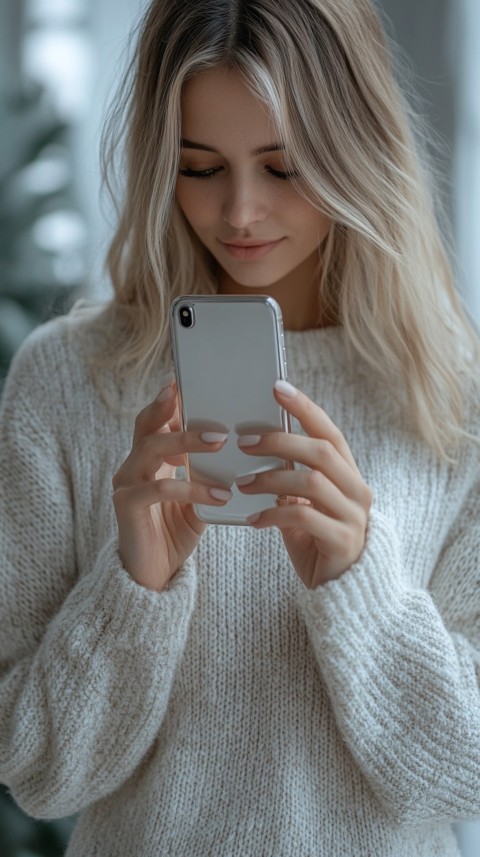 Woman's Hands Typing on a Mobile Phone – Feminine Blogger Aesthetic (39)