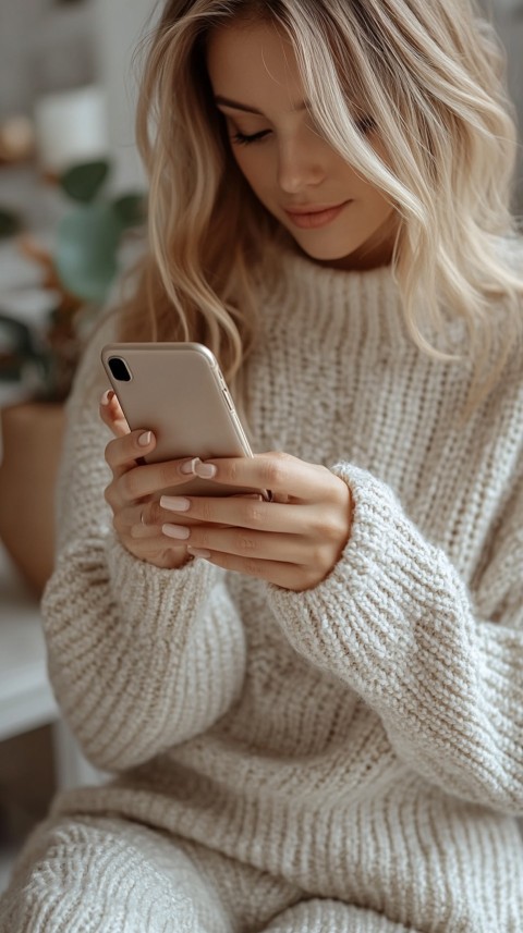 Woman's Hands Typing on a Mobile Phone – Feminine Blogger Aesthetic (54)