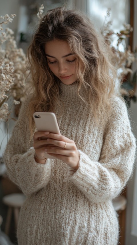 Woman's Hands Typing on a Mobile Phone – Feminine Blogger Aesthetic (34)