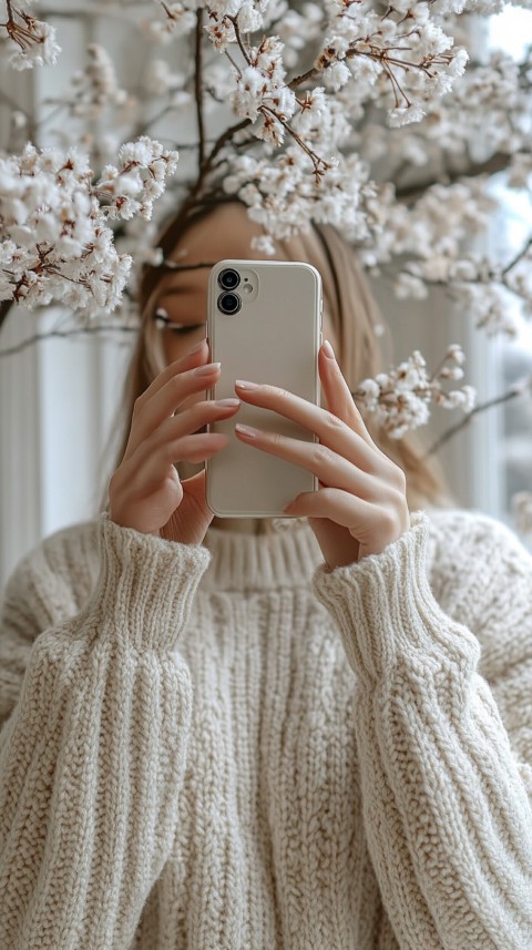 Woman's Hands Typing on a Mobile Phone – Feminine Blogger Aesthetic (42)