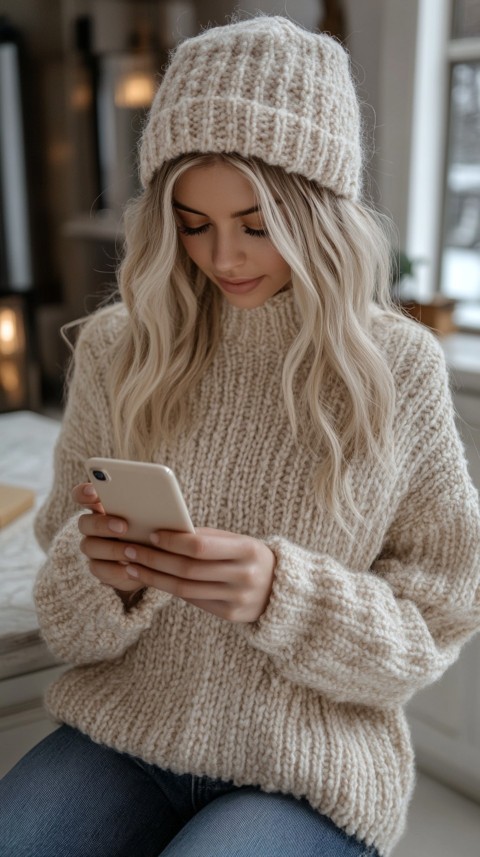 Woman's Hands Typing on a Mobile Phone – Feminine Blogger Aesthetic (57)