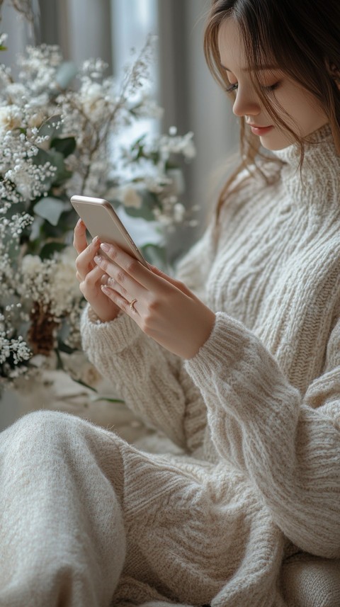 Woman's Hands Typing on a Mobile Phone – Feminine Blogger Aesthetic (36)