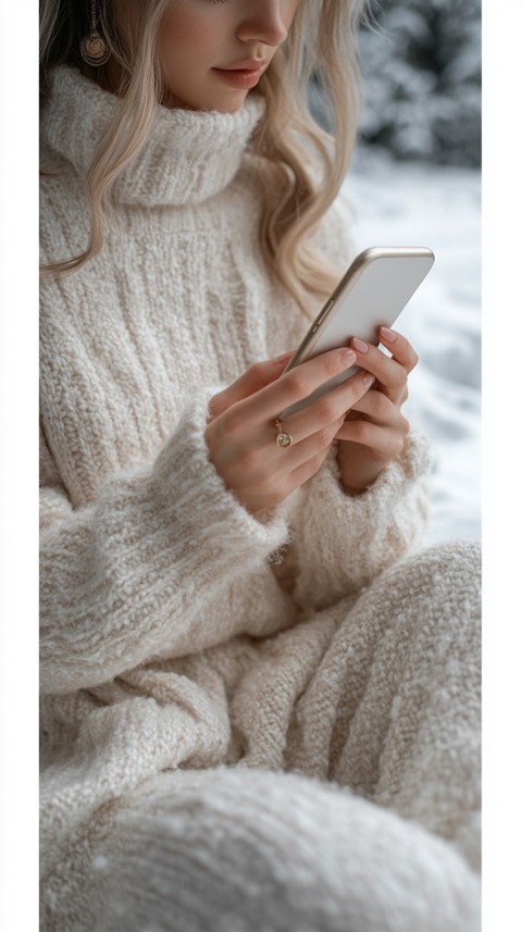 Woman's Hands Typing on a Mobile Phone – Feminine Blogger Aesthetic (75)