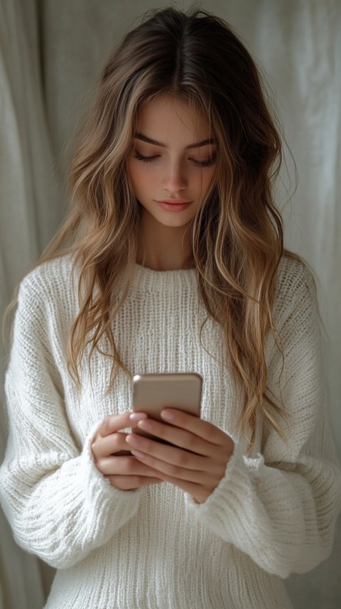 Woman's Hands Typing on a Mobile Phone – Feminine Blogger Aesthetic (98)