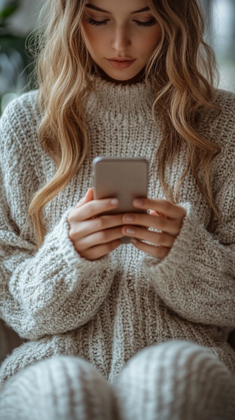 Woman's Hands Typing on a Mobile Phone – Feminine Blogger Aesthetic (77)