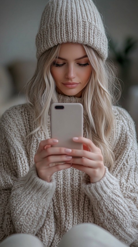 Woman's Hands Typing on a Mobile Phone – Feminine Blogger Aesthetic (105)