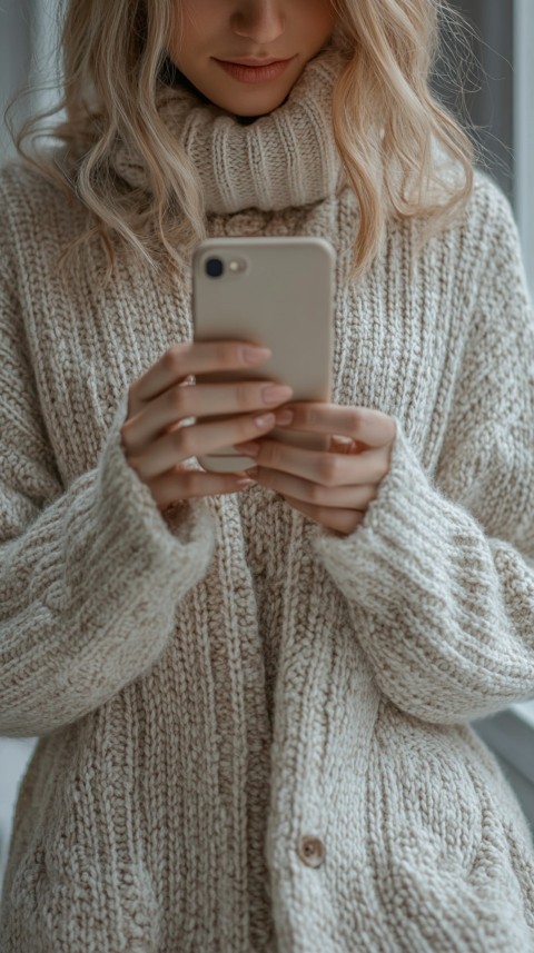 Woman's Hands Typing on a Mobile Phone – Feminine Blogger Aesthetic (106)