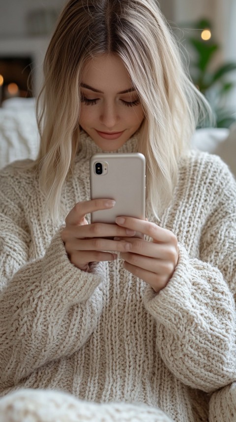 Woman's Hands Typing on a Mobile Phone – Feminine Blogger Aesthetic (129)